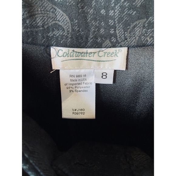 Coldwater Creek Women’s Black Jacard Wide Leg Pants Size 8 - Picture 3 of 5